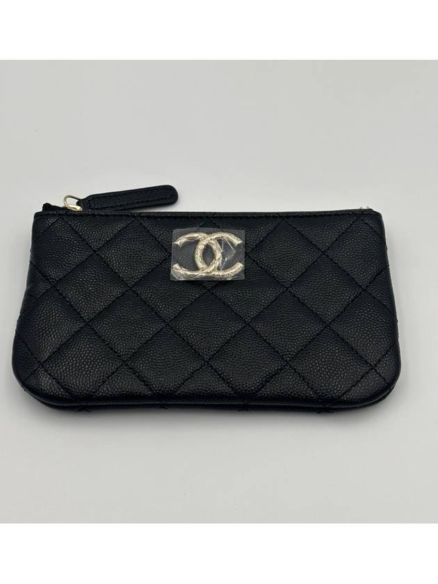 Season mini caviar pouch bag black gold - CHANEL - BALAAN 9