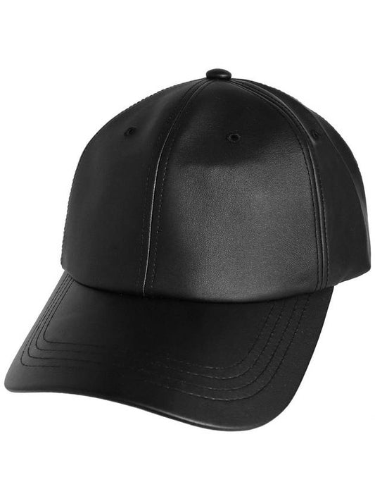 Oversized Leather Ball Cap Black - C WEAR BY THE GENIUS - BALAAN 2