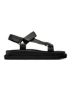 D Wave Leather Sandals Black - DIOR - BALAAN 1