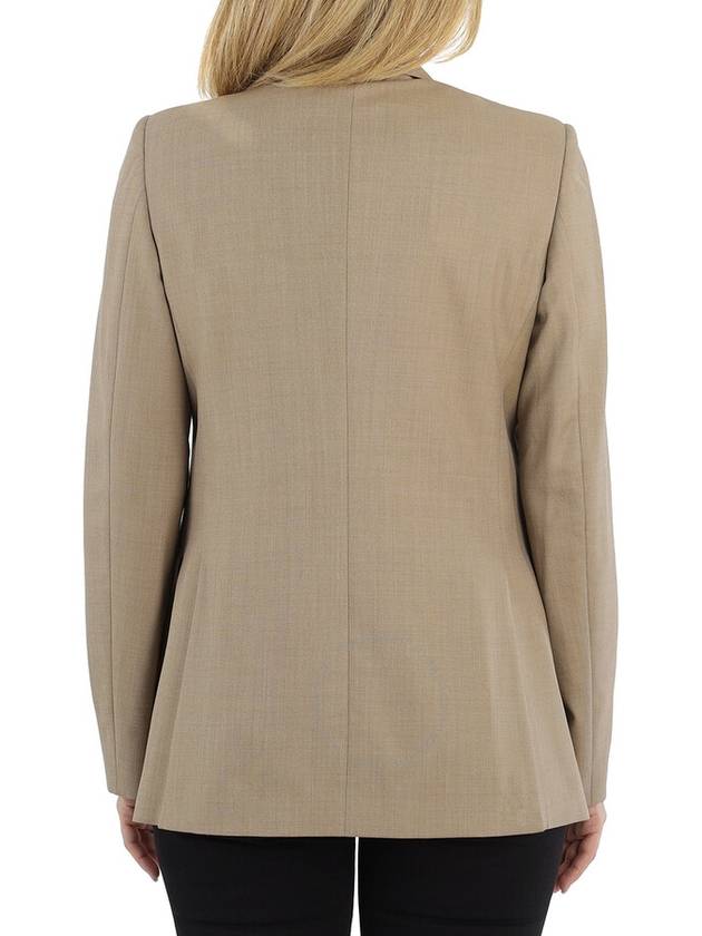 Women's Single Breasted Blazer Jacket Pecan Melange - BURBERRY - BALAAN 4