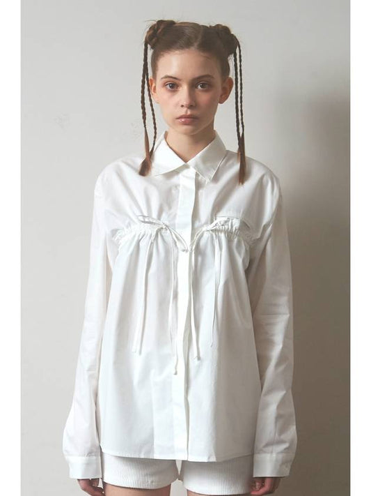 ribbon tie shirt white - FOR THE WEATHER - BALAAN 1