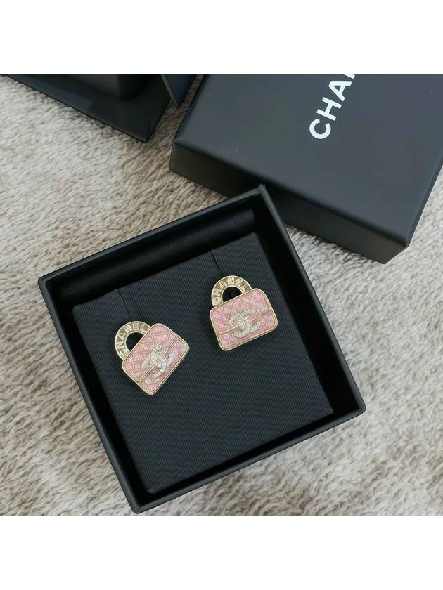 Handbag Pink Crystal Bag Earring Earrings ABD344 - CHANEL - BALAAN 2