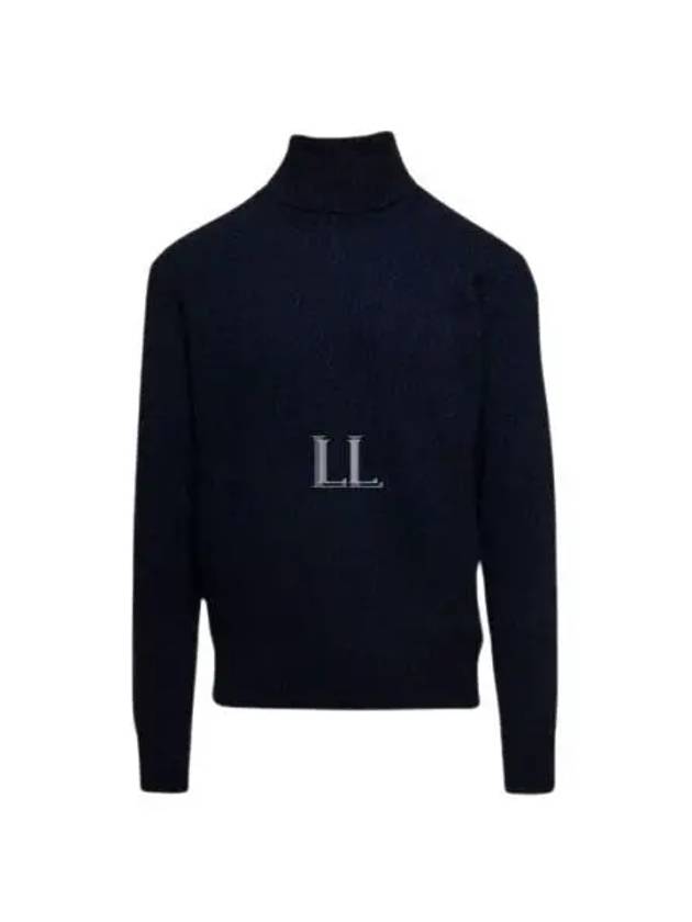 Heart Logo Cashmere Turtleneck Navy - AMI - BALAAN 2