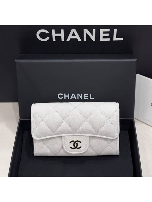 Card Wallet Classic Caviar White Champagne Gold - CHANEL - BALAAN 2