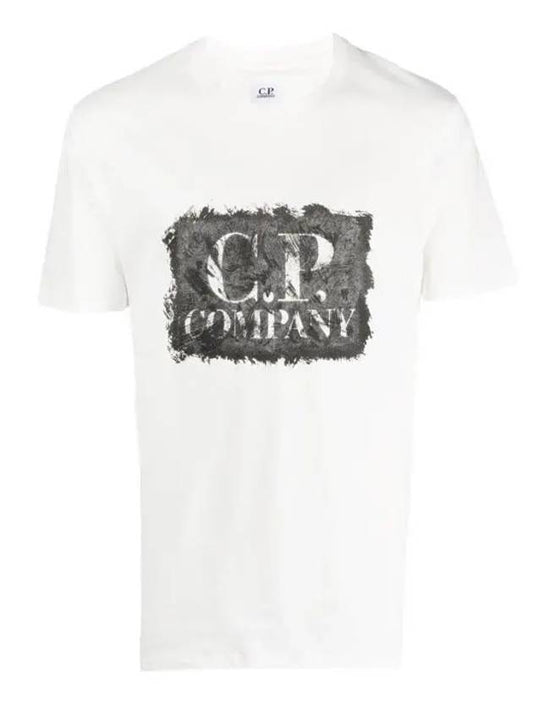 Logo Label Graphic Short Sleeve T-Shirt White - CP COMPANY - BALAAN 1