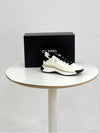 Mixed Fibers Velvet Calfskin Low Top Sneakers Ivory - CHANEL - BALAAN 4