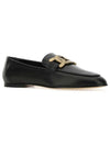 Kate Metal Logo Leather Loafers Black - TOD'S - BALAAN 3