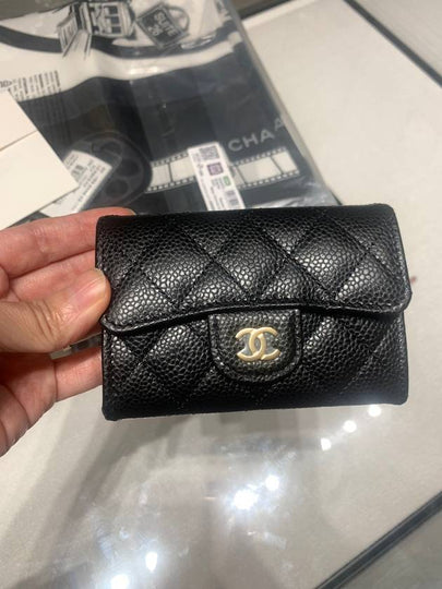 Classic Grained Calfskin Card Wallet Black - CHANEL - BALAAN 2