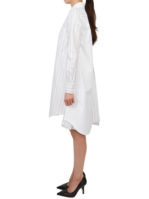 Pleated Back Striped Oxford Short Dress - THOM BROWNE - BALAAN 6