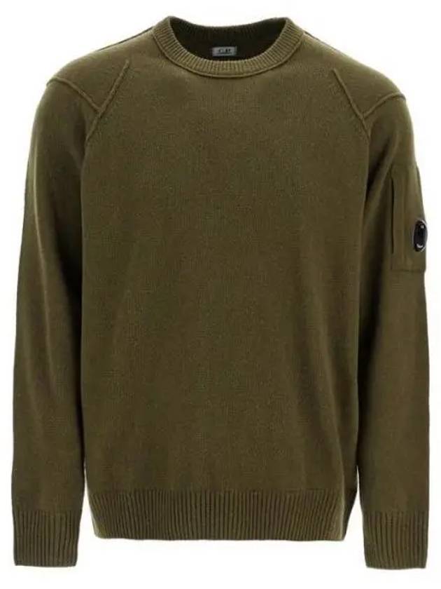 Lambswool GRS Crew Neck Knit Top Green - CP COMPANY - BALAAN 2