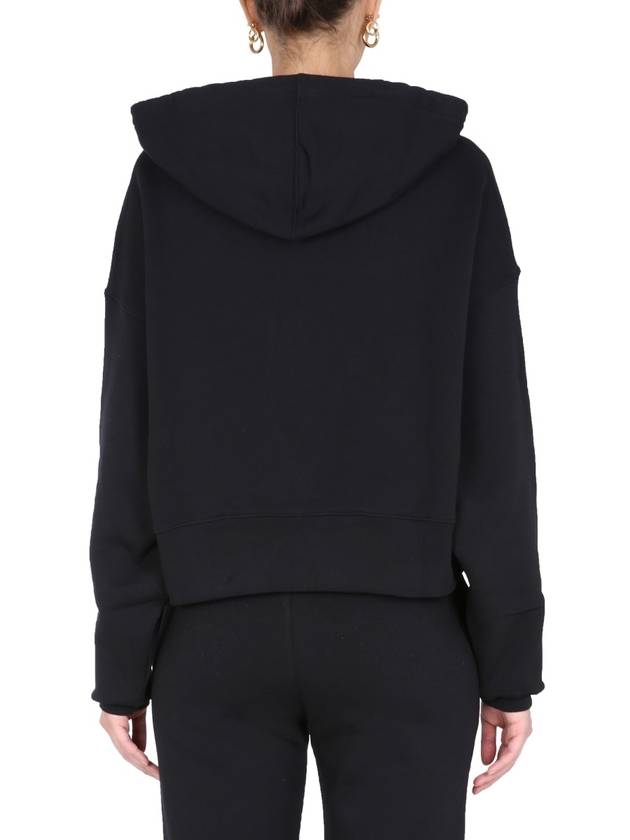 Micro Logo Print Cotton Hoodie Black - MSGM - BALAAN 7