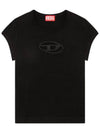 T Angie Peekaboo Logo Short Sleeve T-Shirt Black - DIESEL - BALAAN 10