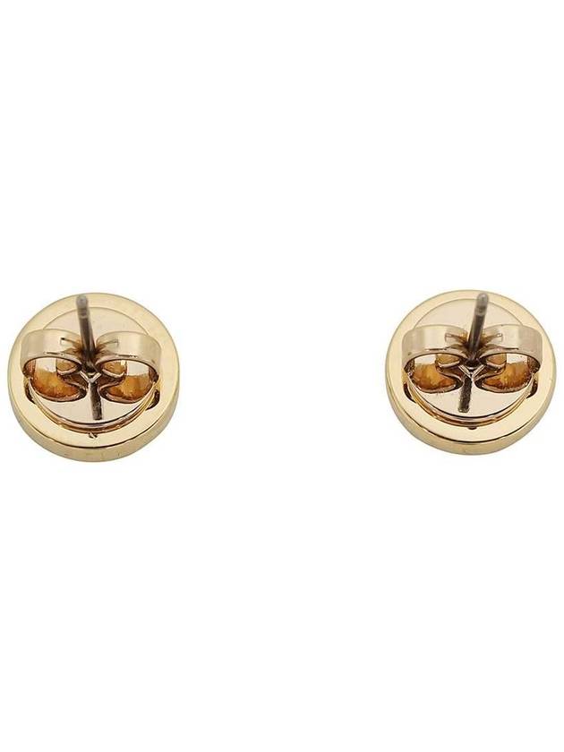 Kira Enamel Circle Stud Earrings Black Gold - TORY BURCH - BALAAN 4