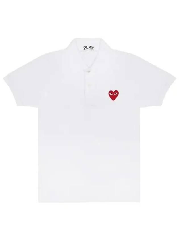 Red Heart Waffen Short Sleeve Collar - COMME DES GARCONS PLAY - BALAAN 1