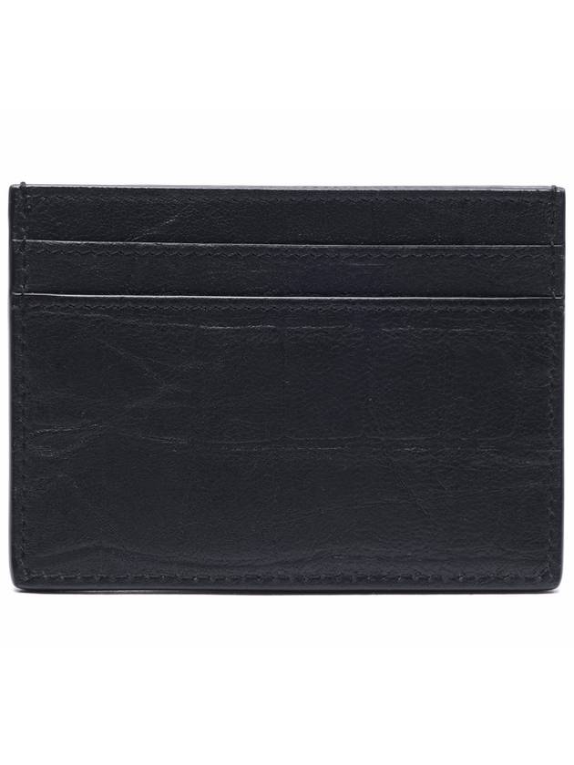 Monogram Crocodile Leather Card Wallet Black - SAINT LAURENT - BALAAN 5