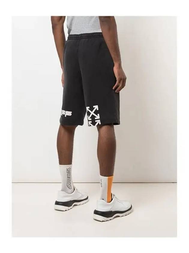 Logo Print Bermuda Shorts Black - OFF WHITE - BALAAN 5