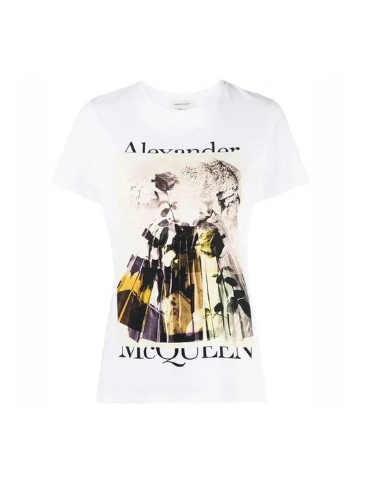 Dress Print Short Sleeve T-shirt White - ALEXANDER MCQUEEN - BALAAN 1