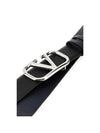 V Logo Signature Leather Belt Black - VALENTINO - BALAAN 5