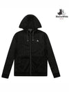 metal yarn hood full zip-up 6224LZSPBLACK - BLACK&WHITE - BALAAN 1