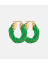 Twisted Hoop Earrings Green - BOTTEGA VENETA - BALAAN 2