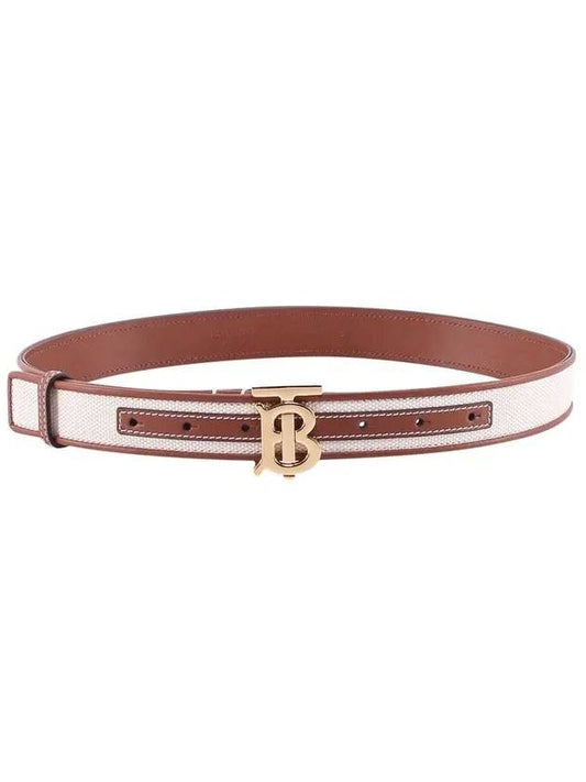 Women's TB Monogram Logo Leather Belt Beige - BURBERRY - BALAAN 1