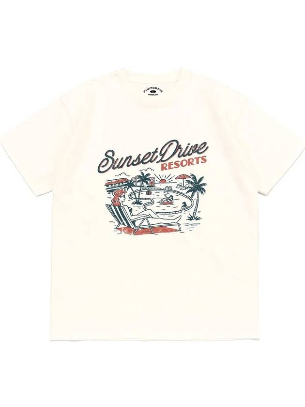 Sunset Resort Short Sleeve T Shirt Ivory - POLYGRAM - BALAAN 3