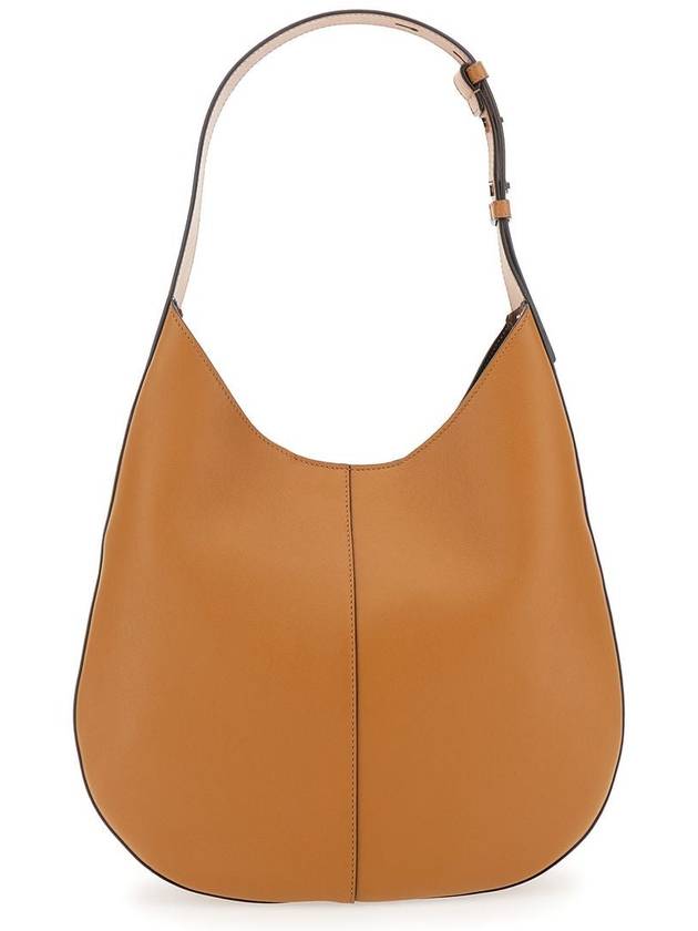 Brown Hobo Bag With Contrasting Edges In Leather Woman - TOD'S - BALAAN 1