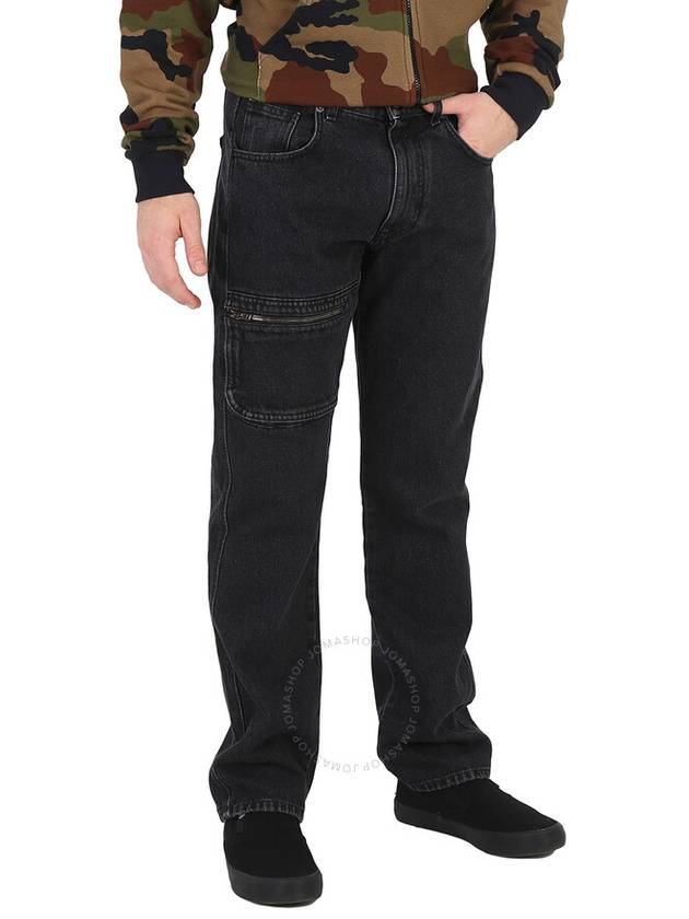 Moschino Men's Black Zip Detail Straight Leg Denim Jeans, Brand Size 44 (US Size 29") - MOSCHINO - BALAAN 2