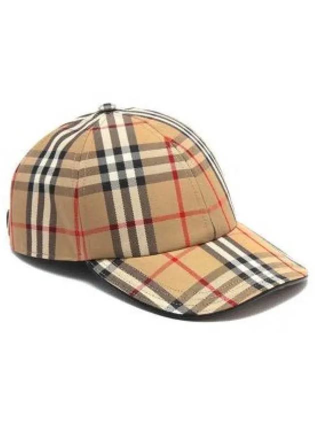 Check Cotton Ball Cap Beige - BURBERRY - BALAAN 2