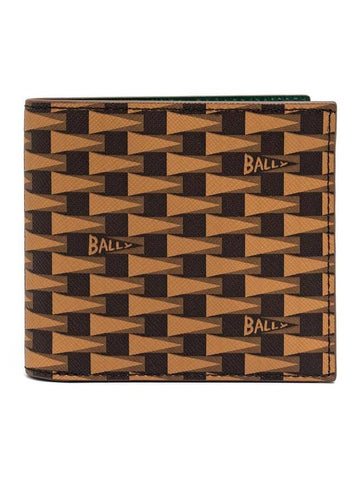 Monogram Pennant Half Wallet Brown - BALLY - BALAAN 1