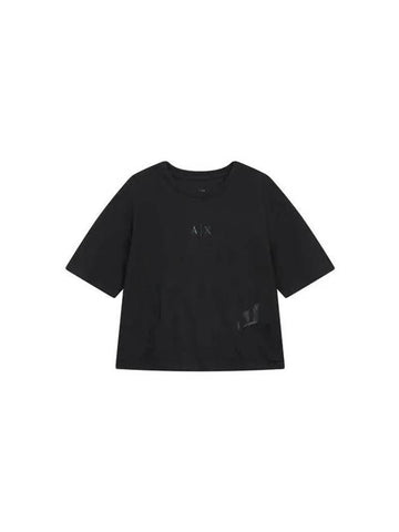 Women s Burnout Logo Easy T Shirt Black - ARMANI EXCHANGE - BALAAN 1