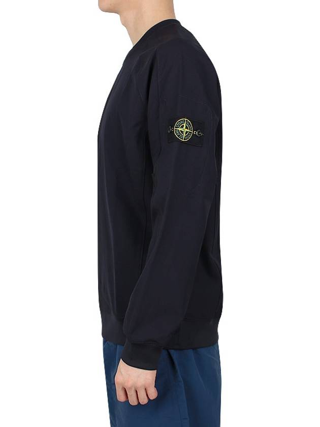 Crewneck Stretch Nylon Badge Sweatshirt Navy - STONE ISLAND - BALAAN 4