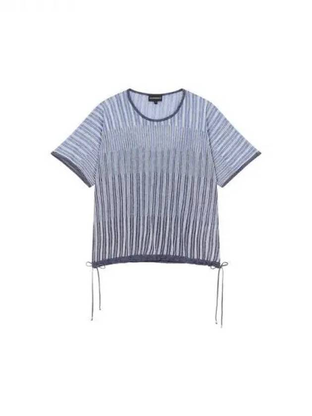 Women s String Hem Striped Knit Dark Blue 271982 - EMPORIO ARMANI - BALAAN 1