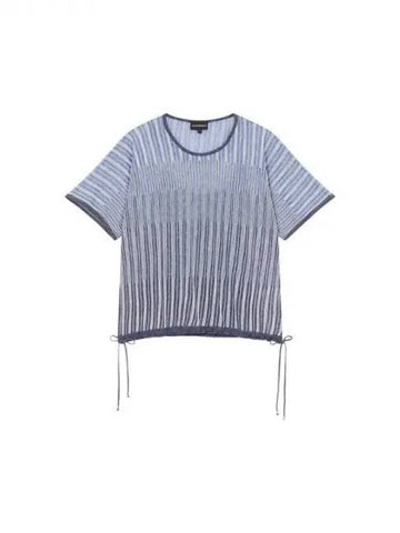 Women s String Hem Striped Knit Dark Blue 271982 - EMPORIO ARMANI - BALAAN 1