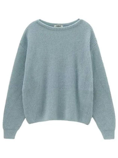 Hard twist rib knit light blue - AURALEE - BALAAN 1