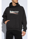 Political Stencil Medium Fit Hoodie Black - BALENCIAGA - BALAAN 2