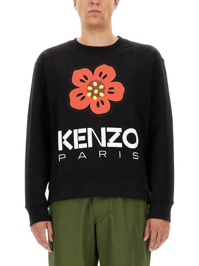 Men's Boke Flower Print Sweatshirt Black - KENZO - BALAAN 2