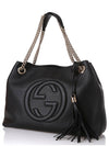 Pebbled Leather Medium Chain Handbag Soho Black - GUCCI - BALAAN 3