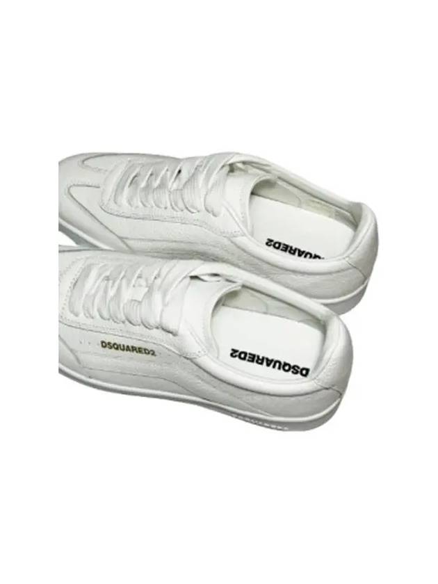 Men's Gold Logo Low Top Sneakers White - DSQUARED2 - BALAAN 4