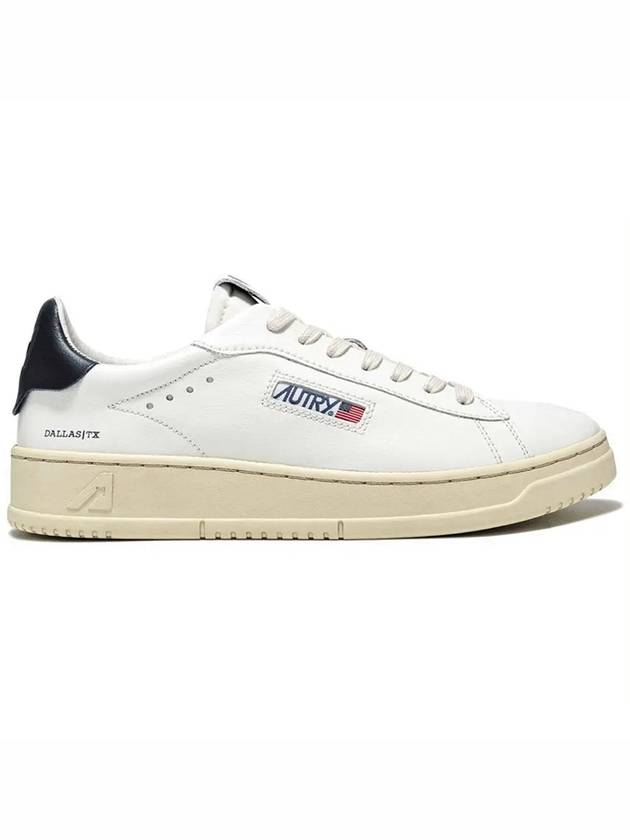 Dallas Navy Tab Leather Low Top Sneakers White - AUTRY - BALAAN 3