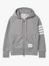 Engineered 4 Bar Diagonal Zip Up Hoodie Light Grey - THOM BROWNE - BALAAN 2