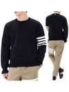 4 Bar Armband Milano Stitch Knit Top Navy - THOM BROWNE - BALAAN 2