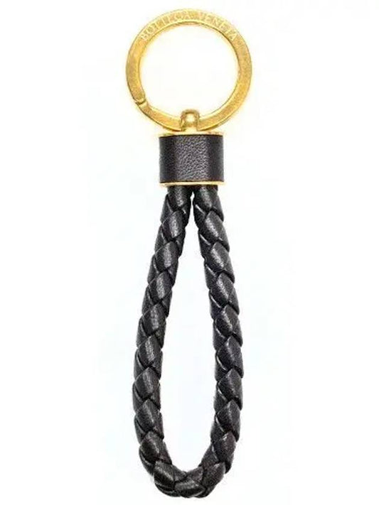 Intrecciato Lambskin Key Holder Black - BOTTEGA VENETA - BALAAN 2