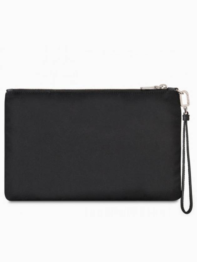 Re-Nylon and Saffiano Leather Clutch Bag Black - PRADA - BALAAN 3