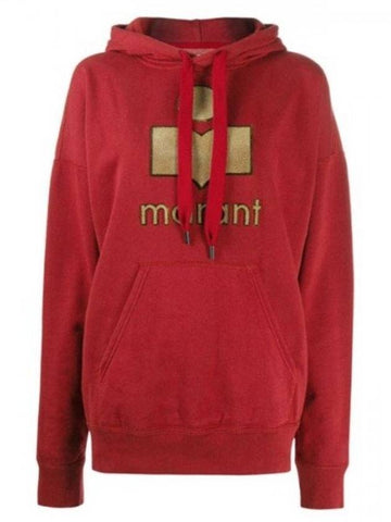 Mansell brushed hooded top red - ISABEL MARANT - BALAAN.