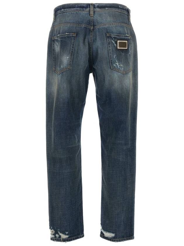 Logo Slim Fit Jeans Blue - DOLCE&GABBANA - BALAAN 3