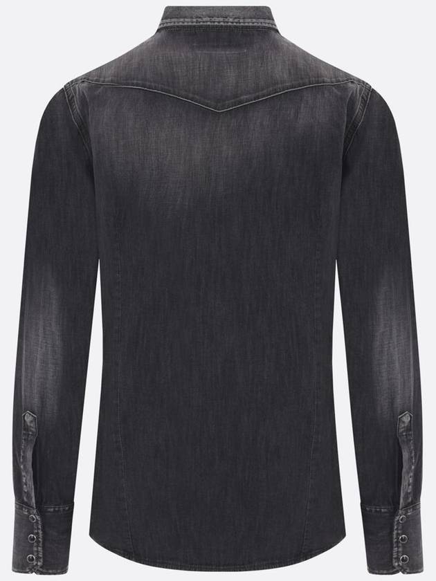 Denim Long Sleeve Shirt Black - DSQUARED2 - BALAAN 3