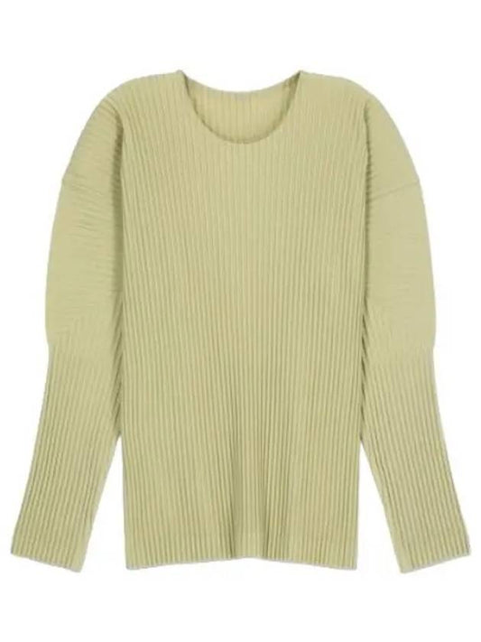 Oversized pleated long sleeve t shirt beige - ISSEY MIYAKE - BALAAN 1