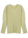 Oversized Pleated Long Sleeve T-Shirt Beige - ISSEY MIYAKE - BALAAN 2