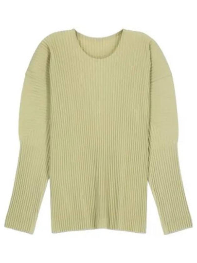 Oversized Pleated Long Sleeve T-Shirt Beige - ISSEY MIYAKE - BALAAN 2